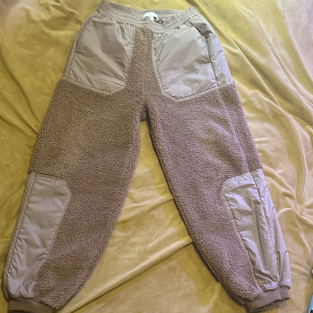 H&M Tan Fleece Joggers